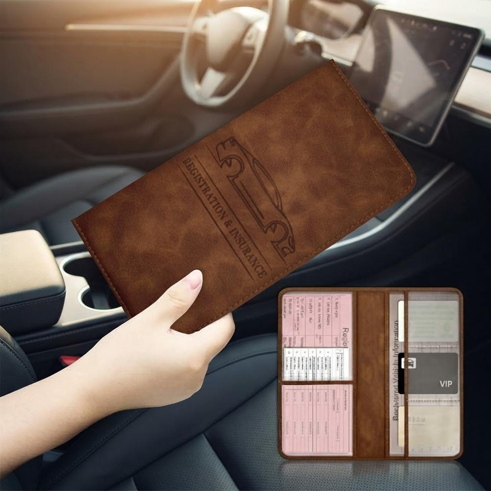 PU Leather Car Registration In - Document Holder Stand recension och pris